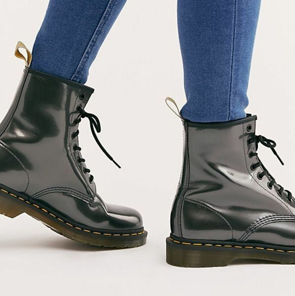 silver chrome dr martens
